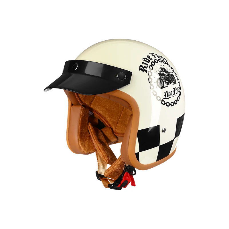 KQD-508 Cafe Racer Checkerboard Graphic